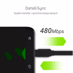 Green Cell KABGC03 USB laidas 0,25 m USB A - USB C, juodas