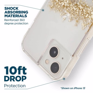 Case-Mate Karat Marble balto marmuro rašto dėklas su aukso folijos detalėmis, skirtas iPhone 14 Plus