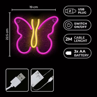 Neon LED Light BUTTERFLY rožinis NNE03 Neolia