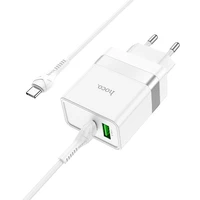 Įkroviklis Hoco N21 30W USB-C/USB-A + USB-C to USB-C cable 1.0m baltas