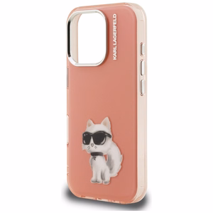 Karl Lagerfeld IML Aquarelle Choupette & Logo iPhone 16 Pro deklas - rozinis