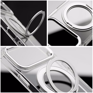 Case for iPhone 13 Frame Circle Stand compatible with MagSafe transparent