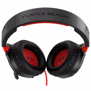 Raudonos ir juodos laidinės ausinės su mikrofonu Turtle Beach Recon 70N, 3,5 mm jungtis