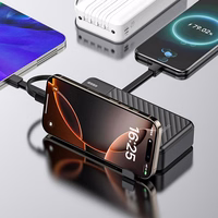 Dudao K11 Pro 20000mAh išorinė baterija su įmontuotais kabeliais - juoda