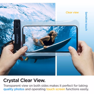 Spigen Aqua Shield A601 universalus vandeniui atsparus dėklas, skaidrus