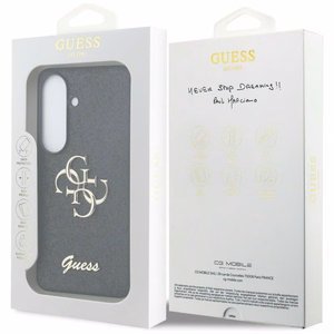 Guess dėklas Fixed Glitter Big 4G Metal Logo for Samsung Galaxy S26 juodas