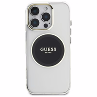 Guess IML Metal Colored Circle Classic Logo Magnetinis dėklas telefonui iPhone 16 Pro Max - juodas