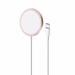 Puro magnetinė belaidė indukcinio įkrovimo stotelė USB-C, suderinama su MagSafe, 1m, rožinė