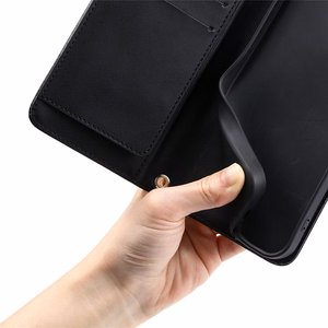 Samsung Galaxy A37 5G Leather Wallet Case with Stand and Shoulder Strap - Black
