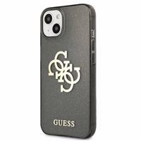 Guess GUHCP13SPCUGL4GBK iPhone 13 mini 5.4" juodas kietas dėklas Blizgučių 4G Didelis Logotipas