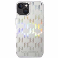 Dėklas telefonui Karl Lagerfeld KLHCP14MLGMMSV3 iPhone 14 Plus 6.7\" sidabrinis / sidabrinis Monogram Iridescent