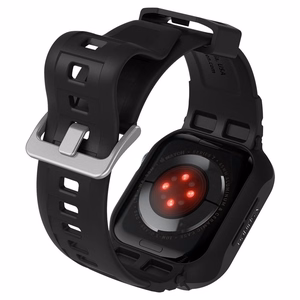 Spigen Rugged Armor Pro dėklas su dirželiu Apple Watch 4 / 5 / 6 / 7 / 8 / SE (44/45 mm) - juodas