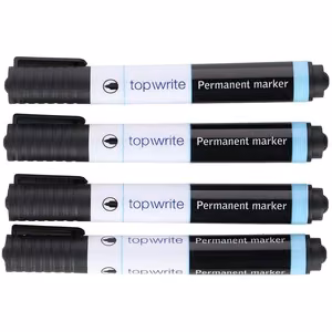 Topwrite permanentiniai žymekliai, 4 vnt., juodi