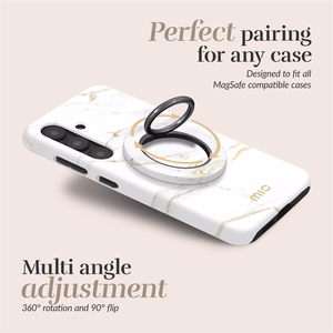 MIO White Marble Magsafe Dėklas su žiedu