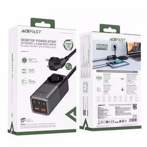 Įkroviklis Acefast Z2 GaN juodas 75W (3xPD / 2xQC3.0 / 1xAC)