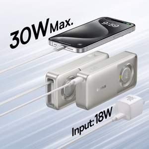 Išorinė baterija Baseus OS Free2Pull 10000mAh 30W + laidas (pilka)