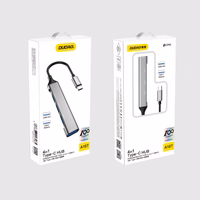 Dudao HUB 4in1 USB-C - 4x USB-A (3 x USB2.0 / USB3.0) 6.3cm juodas (A16T)