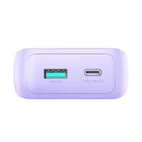 Mini išorinė baterija Joyroom JR-PBC07 20000mAh 30W su USB-C ir Lightning laidais (violetinė)