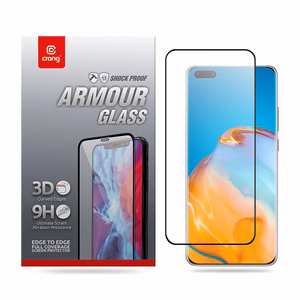 Crong 3D Armour Glass 9H visą ekraną dengiantis grūdintas apsauginis stiklas, skirtas Huawei P40 Pro, su montavimo rėmeliu
