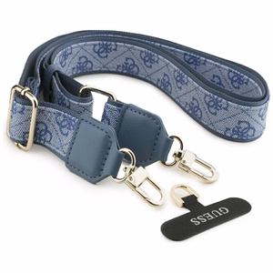 Guess 4G Strass Logo & Big Strap Metal Buttons MagSafe case for iPhone 17 blue