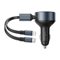 "Vention FFOB0" USB-C automobilinis įkroviklis + USB-C/žaibolaidis 30 W