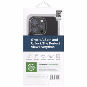 Uniq Swivix 360 sukamas stovas dėklas telefonui iPhone 16 Pro - juodas