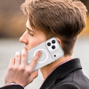 Dėklas Magnetic Abrasive (MagSafe) skirtas iPhone 17 Pro Max Matte White