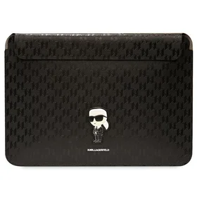 Karl Lagerfeld Saffiano Monograma Ikonik dėklas 14" nešiojamam kompiuteriui - juodas