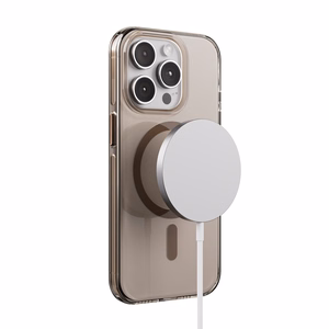 Crong Clear MAG Pro MagSafe dėklas, skirtas iPhone 15 Pro, dykumų smėlio spalvos
