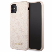 Guess GUHCN61G4GFPI iPhone 11 / Xr 6,1"rožinis/rožinis hard dėklas 4G Metal Gold Logo