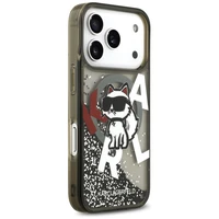 Karl Lagerfeld Skystas blizgantis Choupette logotipas Magnetinis dėklas telefonui iPhone 17 Pro - juodas