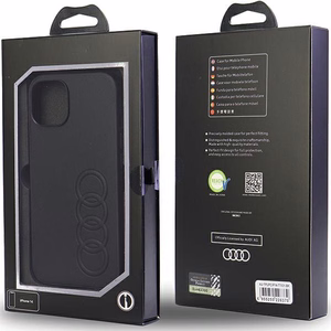 Audi sintetinės odos dėklas telefonui iPhone 14 6.1" juodas/juodas kietas dėklas AU-TPUPPCIP14-TT/D1-BK