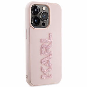Karl Lagerfeld 3D Rubber Glitter Logo чехол для iPhone 15 Pro Max - розовый