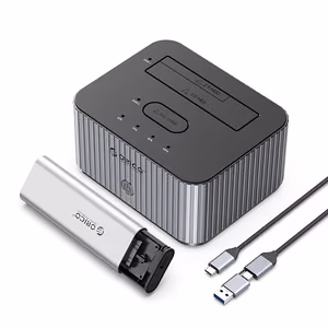 Orico IT28E-C 2 diskų prijungimo stotelė su M.2 NVME 2.5"/3.5 HDD/2.5" SSD klonavimo funkcija - pilka