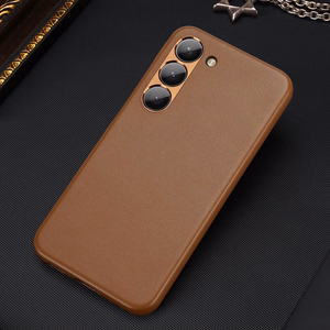 Dux Ducis Grit dėklas Samsung Galaxy S23+ eleganti dėklas iš dirbtinės odos ruda