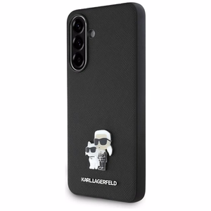 Karl Lagerfeld Saffiano dėklas su K&C metaliniu logotipu Samsung Galaxy A56 - juodas