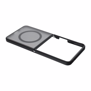 Juodas „4sF-S Acrylic“ dėklas su „MagSafe“ palaikymu, skirtas „Samsung Galaxy Z Flip8“
