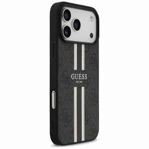 GUESS dėklas telefonui IPHONE 17 Pro Max, suderinamas su MagSafe GUHMP17XP4RPSK (4G Printed Stripes), juodas