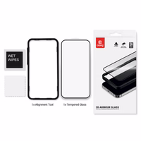 Crong 3D Armor Glass - 9H Full klijai Tempered Glass iPhone 16 / iPhone 15 + Installation Frame