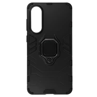 Žiedinis šarvuotas dėklas Samsung Galaxy S25 Edge juodas