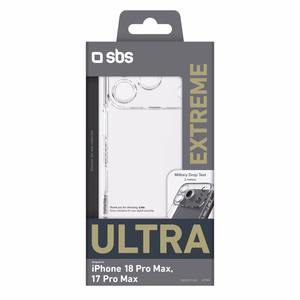 Extreme Cover X2 dėklas iPhone 18 Pro Max, skaidrus