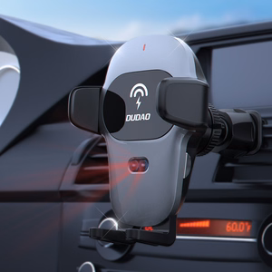 "Dudao" automatinis automobilinis laikiklis su integruotu Qi 15 W belaidžiu įkrovikliu pilkos spalvos (F20xs)