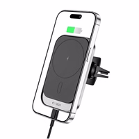 Tech-Protect CW19 MagSafe magnetinis automobilinis laikiklis su 15W indukciniu įkrovikliu oro angai - juodas