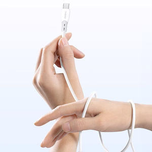 Dudao L25SC 60W USB-C - USB-C laidas with Soft Silicone Braid 1m - baltas