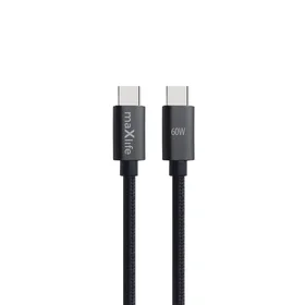 Maxlife MXUC-12 kabelis USB-C - USB-C 2,0 m 60W juodas