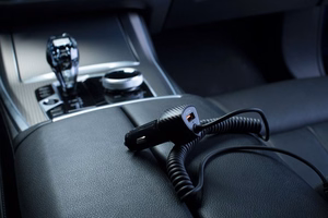 FORCELL F-ENERGY Carbon CC50-1AC automobilinis įkroviklis USB A su kabeliu Type C PD QC3.0 3A 38W juodas