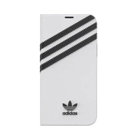 Adidas OR knyginis dėklas PU iPhone 12 / 12 Pro 6.1" - balta ir juoda