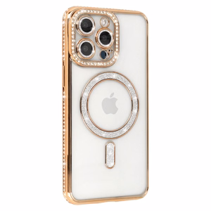 Bling Magnetinis dėklas telefonui Iphone 16 Pro Max auksinis