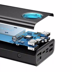 Išorinė baterija Power Bank Baseus Amblight 65W 30000mAh juoda PPLG000101