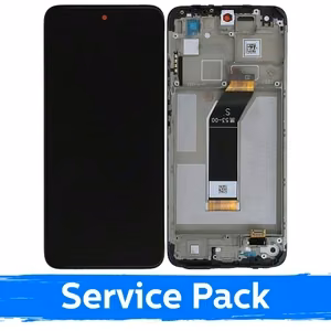 LCD дисплей совместимый с Xiaomi Redmi 10 (2022) чёрный с рамкой (Service Pack)